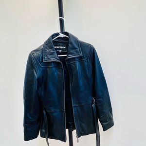 Kenneth Cole Reaction Black Leather Jacket , Small